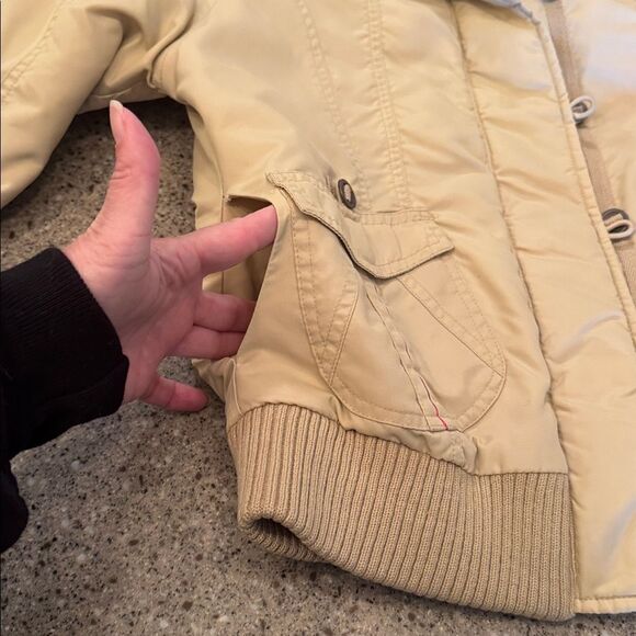 BILLABONG Vintage Y2K Tan/Hot Pink Bomber Jacket - Picture 13 of 14